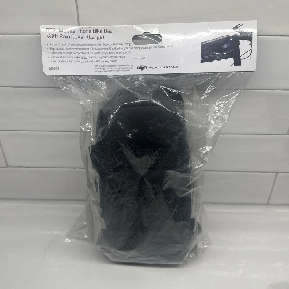 BTR Cycling Mobile Phone Bike Bag W/ Rain Cover (LARGE) Made In UK - Fast Ship!